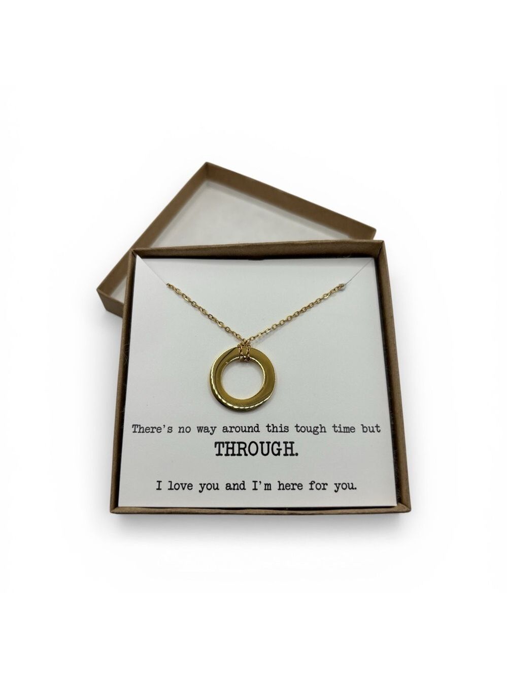 Gold Circle Pendant Necklace Box Set